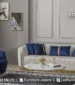 Sofa Tamu Mewah Modern Navy Ivory Gold STM-1062