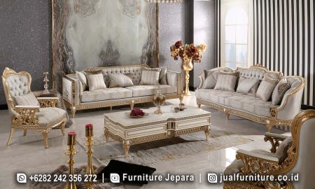Sofa Tamu Ukir Mewah Silver Gold Elegance Jepara ST-003