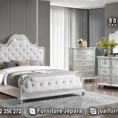 Tempat Tidur Mewah Ukiran Minimalis Jepara Terbaru STT-643