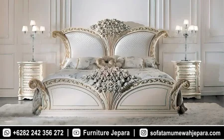 Tempat Tidur Ukiran Klasik Mewah Nuansa Kerajaan Anggun ST-011