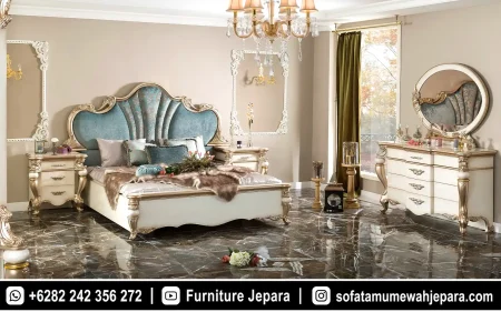 Set Tempat Tidur Mewah Elegan Klasik Ivory ST-034