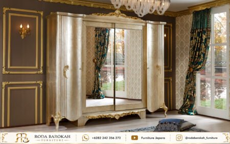 Desain Set Kamar Tidur Sultan Mewah Elegansi Blue Gold
