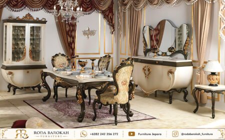 Desain Set Ruang Makan Klasik Mewah Mebel Jepara