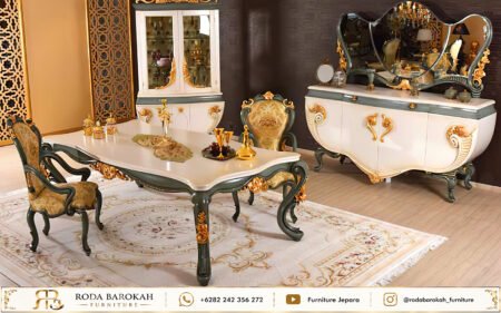 Desain Set Ruang Makan Klasik Mewah Mebel Jepara