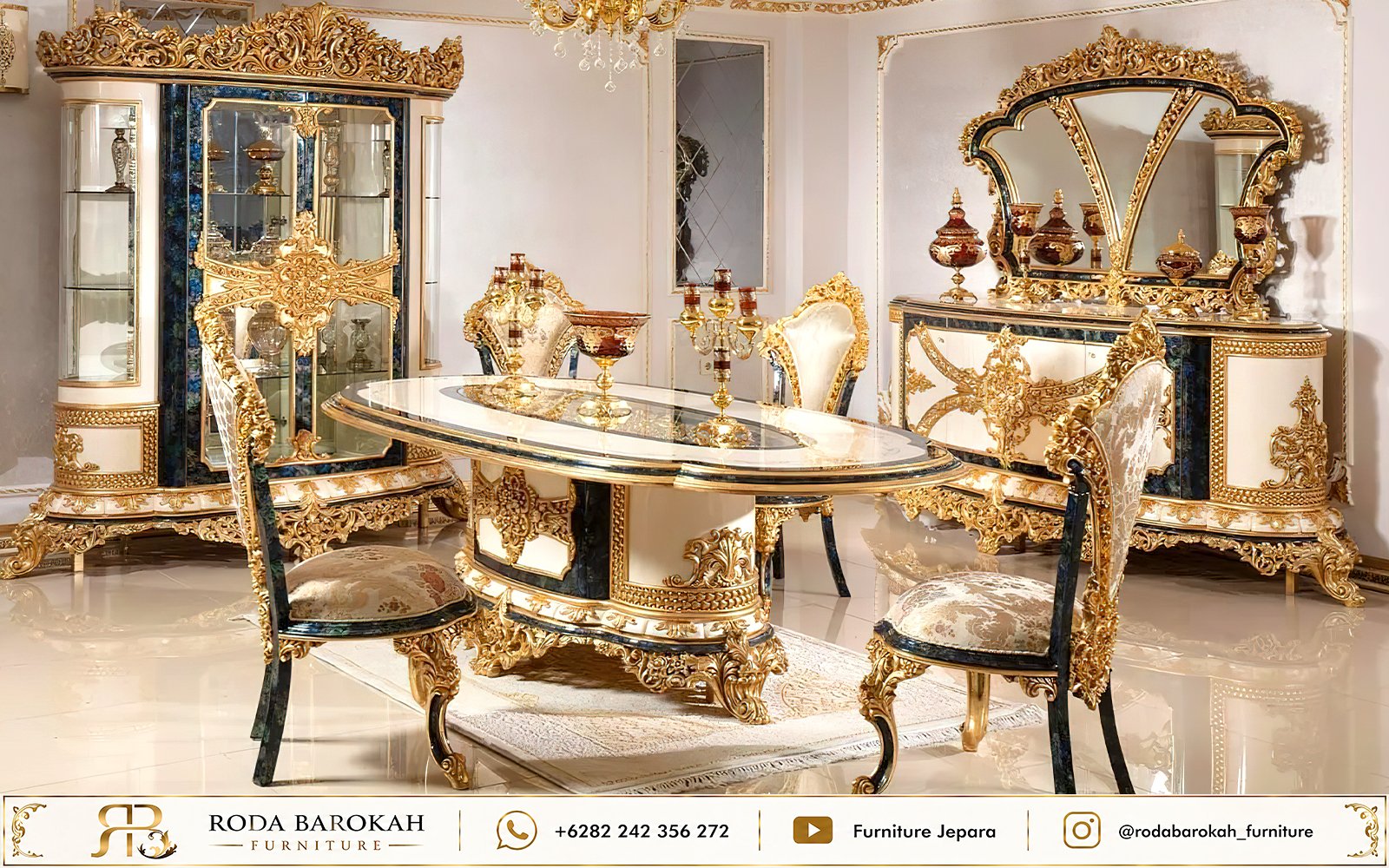 Inspirasi Meja Makan Royal Mewah Classic Ukiran Mebel Jepara