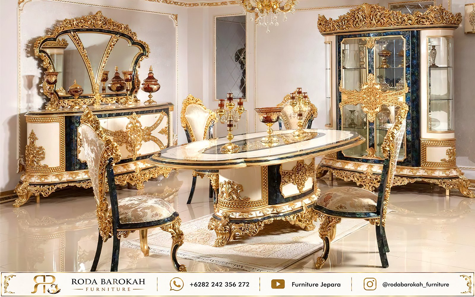 Inspirasi Meja Makan Royal Mewah Classic Ukiran Mebel Jepara