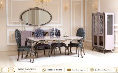 Inspirasi Ruang Makan Mewah Ukir Sultan Dark Violet