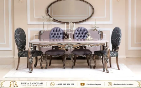 Inspirasi Ruang Makan Mewah Ukir Sultan Dark Violet