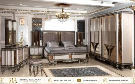 Model Set Kamar Tidur Mewah Sultan Bronze Glass Mirror