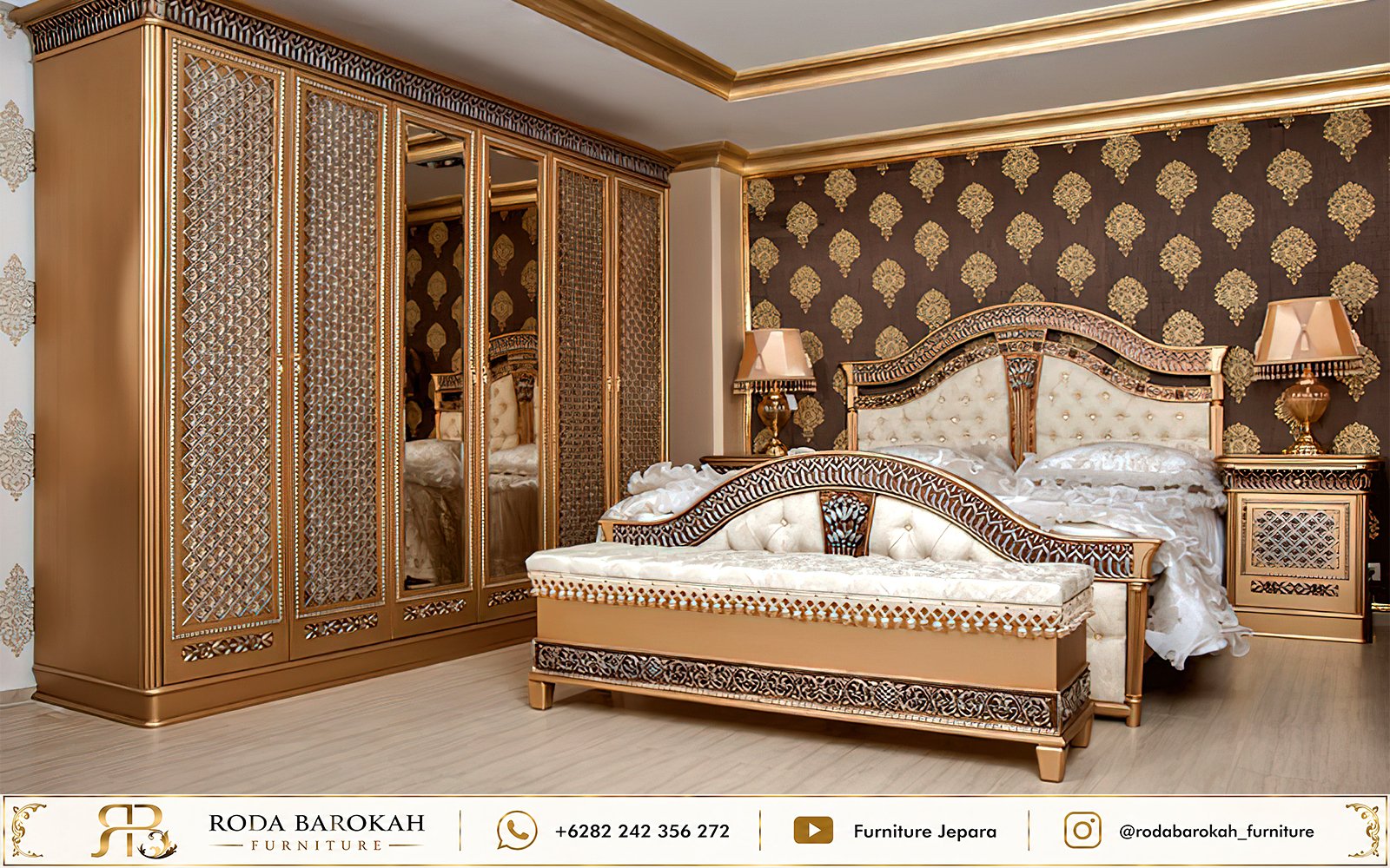 Model Tempat Tidur Mewah Ukir Gold Mebel Jepara