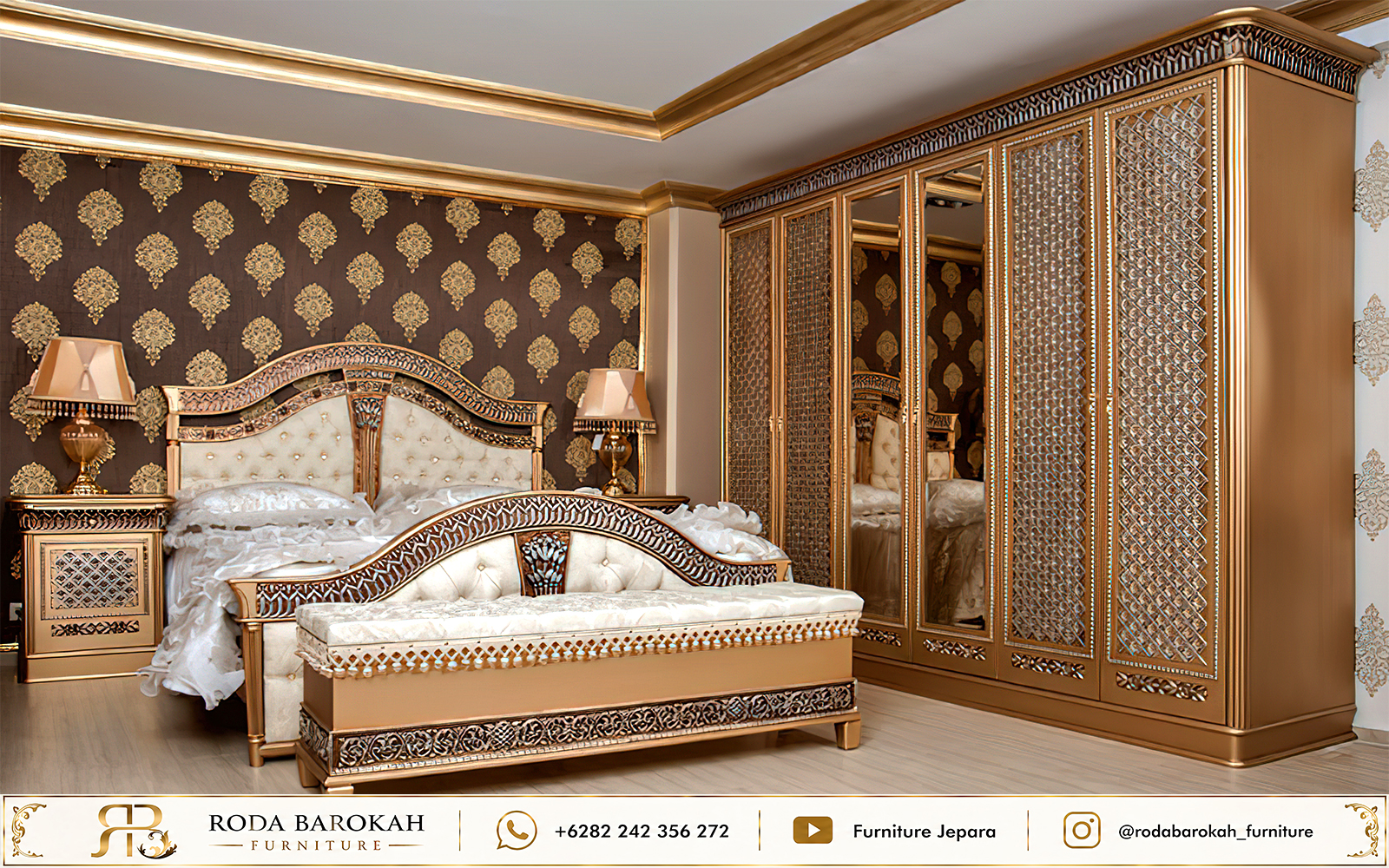 Model Tempat Tidur Mewah Ukir Gold Mebel Jepara
