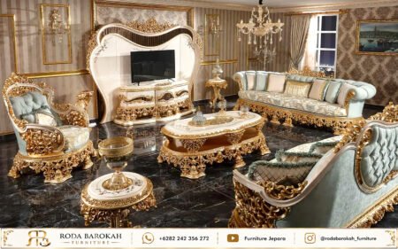 Sofa Tamu Ukir Klasik Mewah Beludru Green Jepara